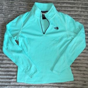 Turquoise/ Mint The North Face quarter zip sweater